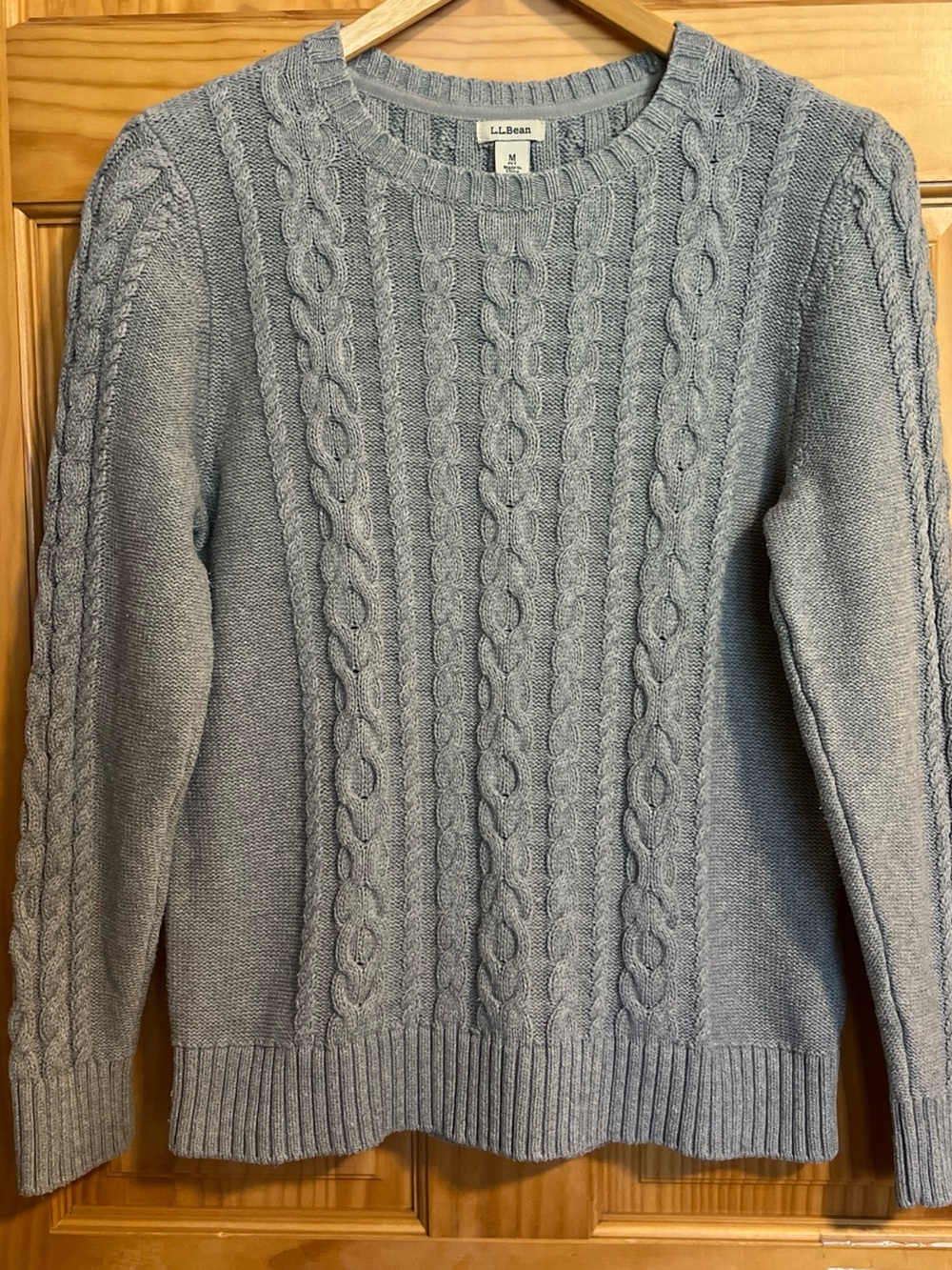 GAP Cable Knit Crewneck Sweater - Light Gray M